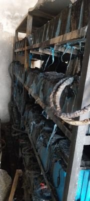 FIRE DAMAGED CONCEPT POWER DPA 250 KWA, BATTERIES RACK, BATTERIES, COPPER CABLE, ALUMINUM CABLE 185 MM, VOLTAS AC SET, DISTRIBUTION PANEL AND FIVE ZONE INCOMING MCB.